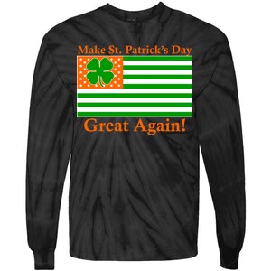 Make St. Patrick's Day Great Again! Irish America USA Clover Flag Tie-Dye Long Sleeve Shirt