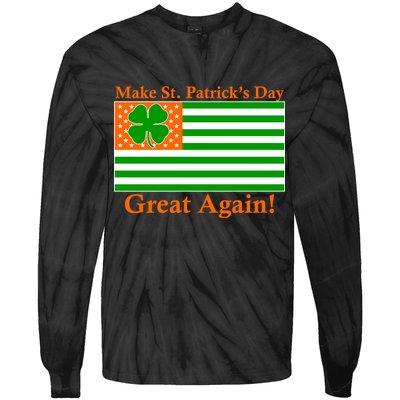 Make St. Patrick's Day Great Again! Irish America USA Clover Flag Tie-Dye Long Sleeve Shirt