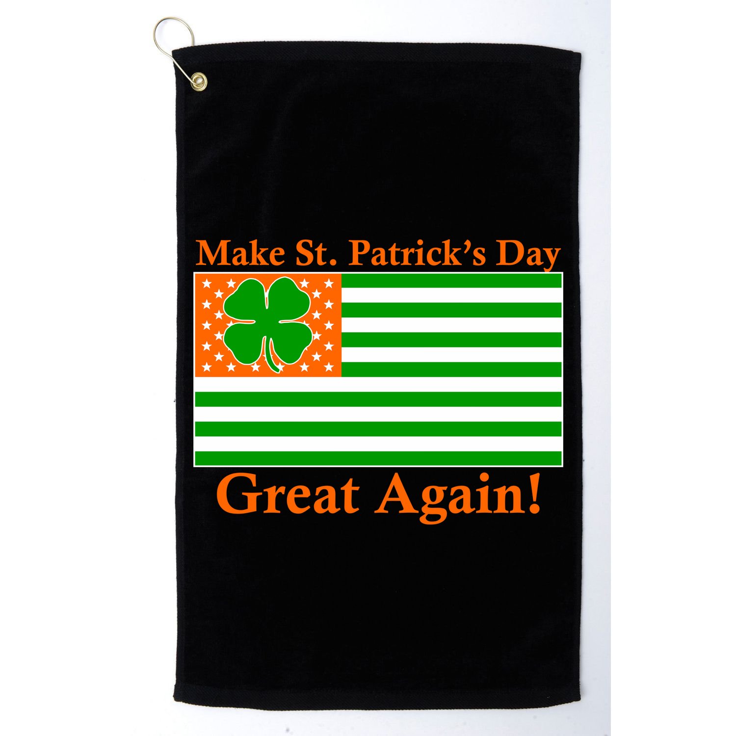 Make St. Patrick's Day Great Again! Irish America USA Clover Flag Golf Towel