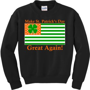 Make St. Patrick's Day Great Again! Irish America USA Clover Flag Kids Sweatshirt