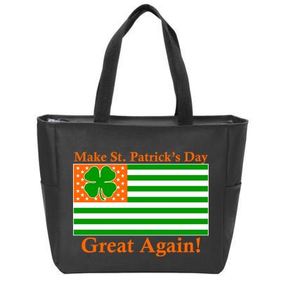 Make St. Patrick's Day Great Again! Irish America USA Clover Flag Zip Tote Bag