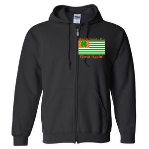 Make St. Patrick's Day Great Again! Irish America USA Clover Flag Full Zip Hoodie