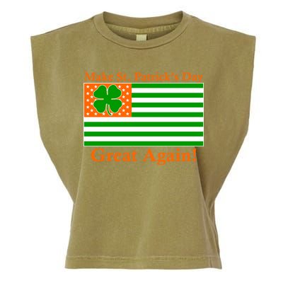 Make St. Patrick's Day Great Again! Irish America USA Clover Flag Garment-Dyed Women's Muscle Tee