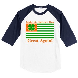 Make St. Patrick's Day Great Again! Irish America USA Clover Flag Baseball Sleeve Shirt