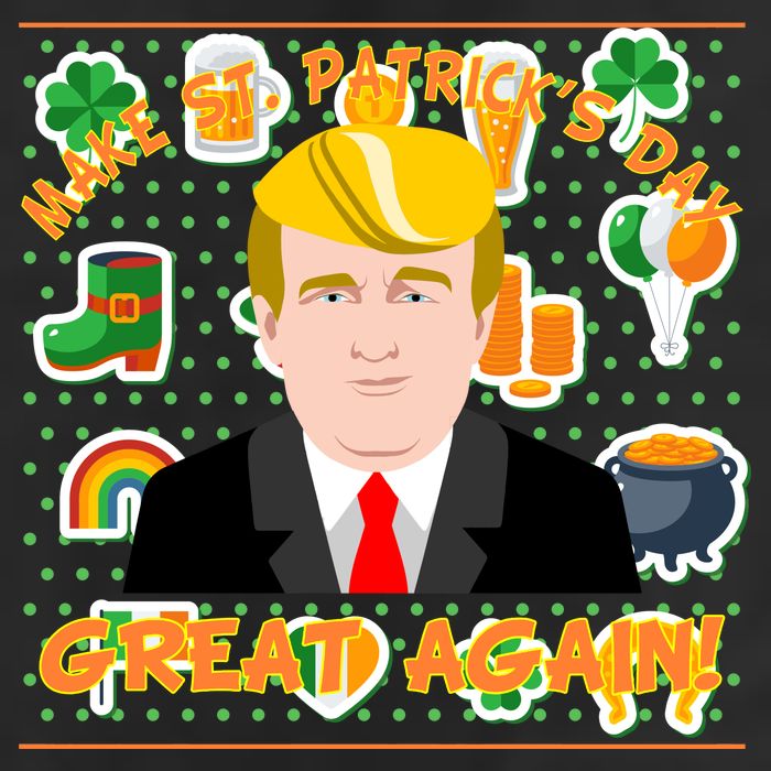 Make St. Patrick's Day Great Again President Donald Trump Garment-Dyed Heavyweight T-Shirt