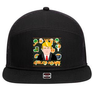 Make St. Patrick's Day Great Again President Donald Trump 7 Panel Mesh Trucker Snapback Hat