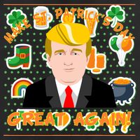 Make St. Patrick's Day Great Again President Donald Trump Adult Drive Performance Visor