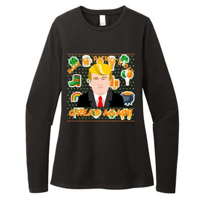 Make St. Patrick's Day Great Again President Donald Trump Womens CVC Long Sleeve Shirt