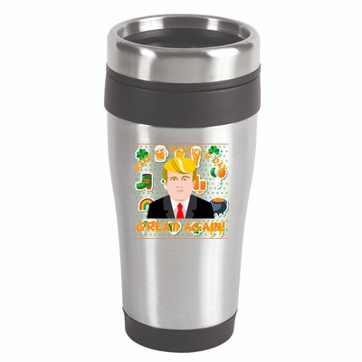 Make St. Patrick's Day Great Again President Donald Trump 16oz Travel Tumbler