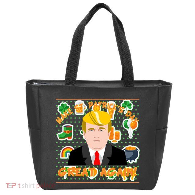Make St. Patrick's Day Great Again President Donald Trump Zip Tote Bag