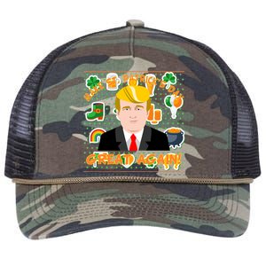 Make St. Patrick's Day Great Again President Donald Trump Retro Rope Trucker Hat Cap