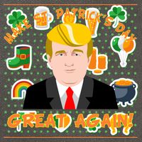 Make St. Patrick's Day Great Again President Donald Trump Cotton Canvas Backpack