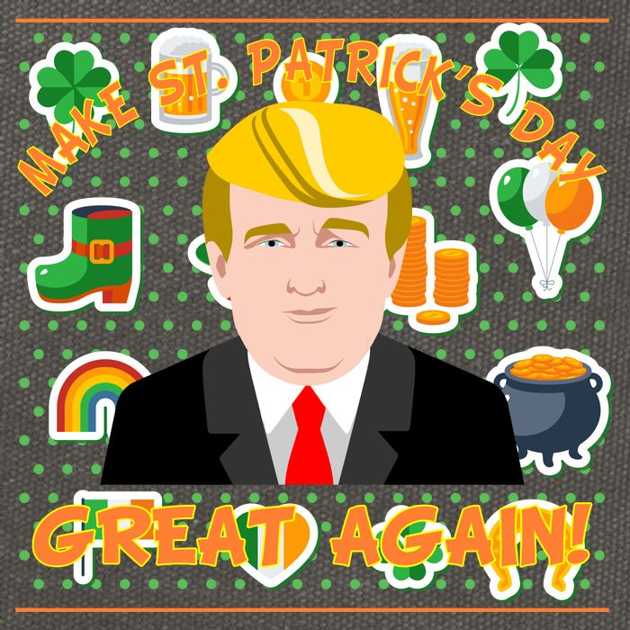 Make St. Patrick's Day Great Again President Donald Trump Cotton Canvas Backpack