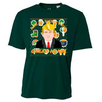 Make St. Patrick's Day Great Again President Donald Trump Cooling Performance Crew T-Shirt