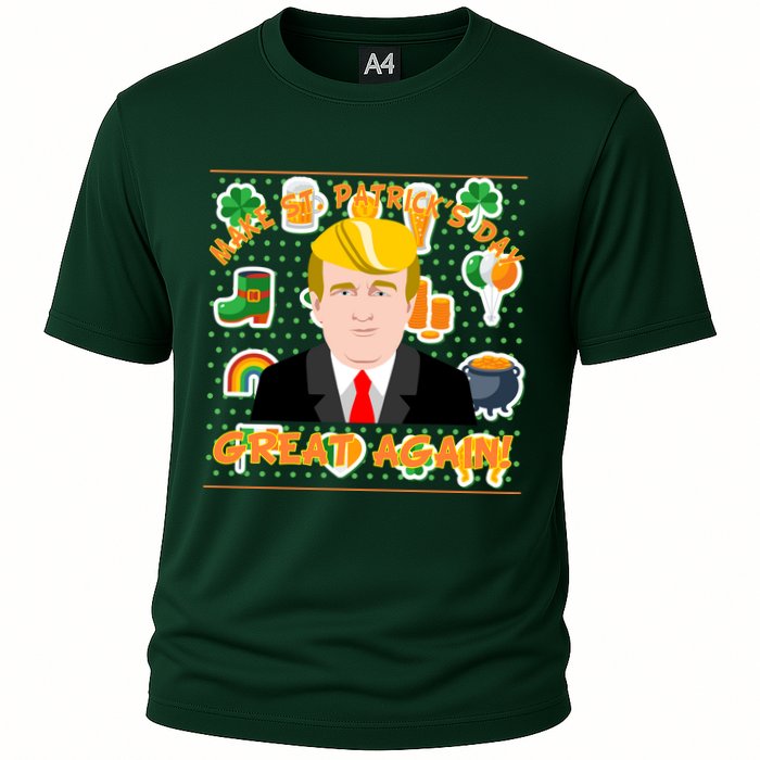 Make St. Patrick's Day Great Again President Donald Trump Cooling Performance Crew T-Shirt