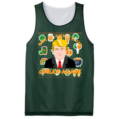 Make St. Patrick's Day Great Again President Donald Trump Mesh Reversible Basketball Jersey Tank