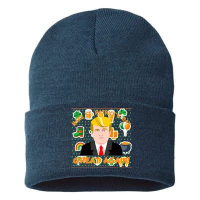 Make St. Patrick's Day Great Again President Donald Trump Sustainable Knit Beanie