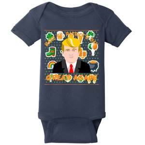 Make St. Patrick's Day Great Again President Donald Trump Baby Bodysuit