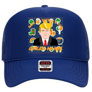 Make St. Patrick's Day Great Again President Donald Trump High Crown Mesh Back Trucker Hat