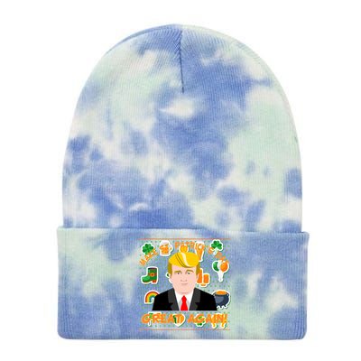 Make St. Patrick's Day Great Again President Donald Trump Tie Dye 12in Knit Beanie