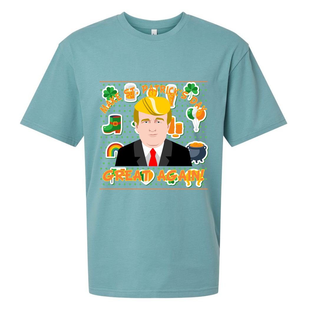 Make St. Patrick's Day Great Again President Donald Trump Sueded Cloud Jersey T-Shirt
