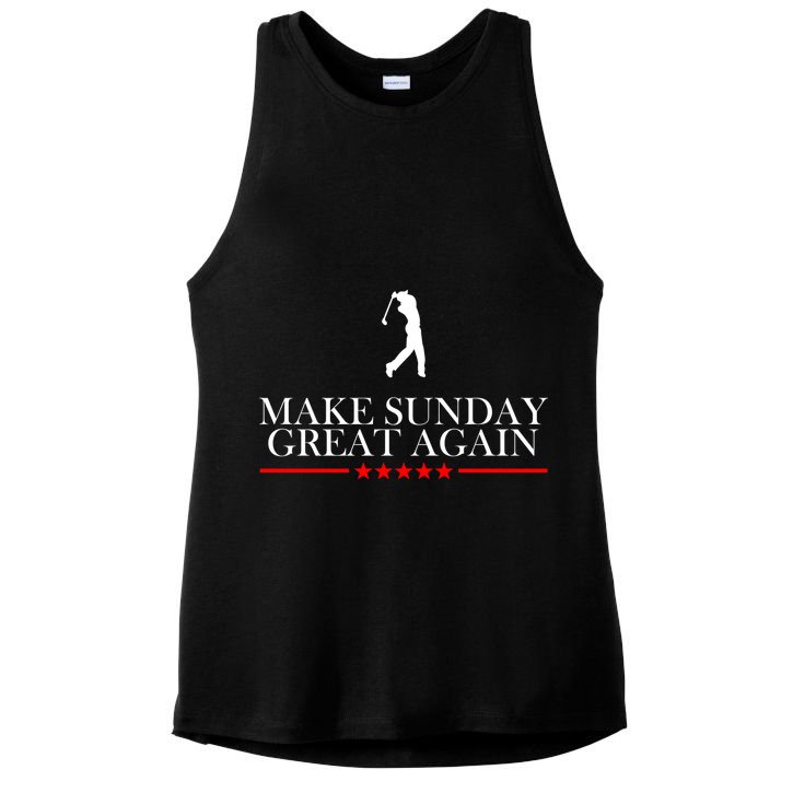 Make Sunday Great Again Golfing Ladies PosiCharge Tri-Blend Wicking Tank