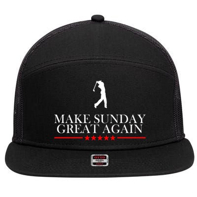 Make Sunday Great Again Golfing 7 Panel Mesh Trucker Snapback Hat