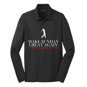 Make Sunday Great Again Golfing Silk Touch Performance Long Sleeve Polo