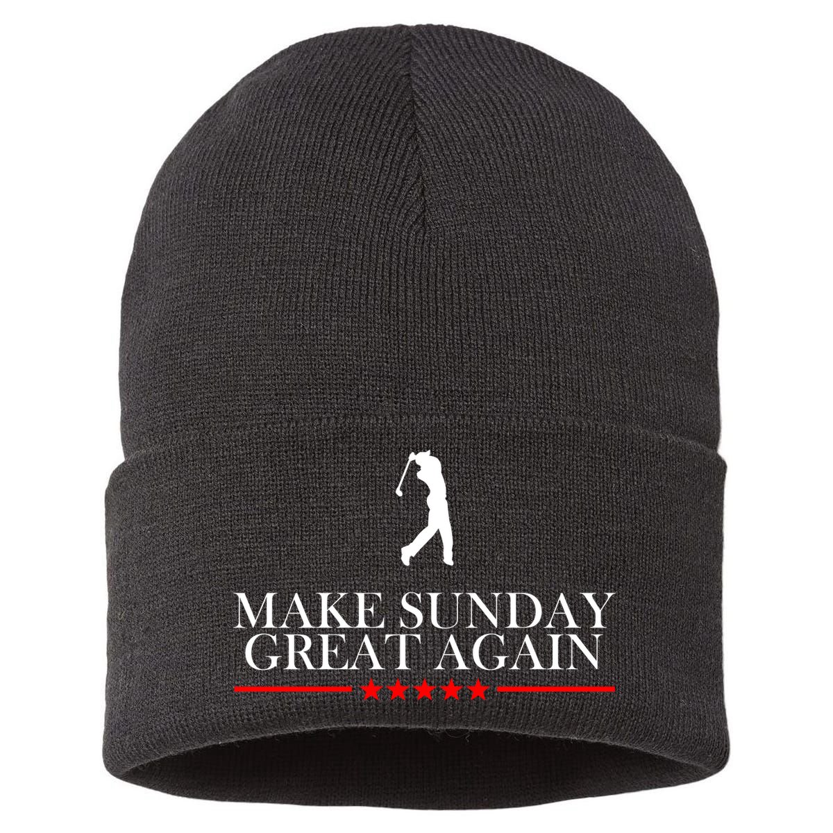 Make Sunday Great Again Golfing Sustainable Knit Beanie