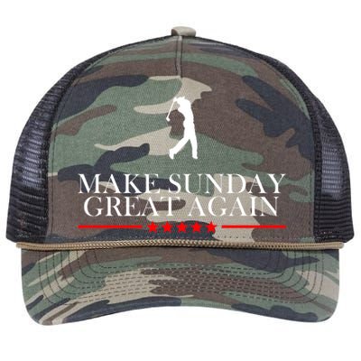 Make Sunday Great Again Golfing Retro Rope Trucker Hat Cap