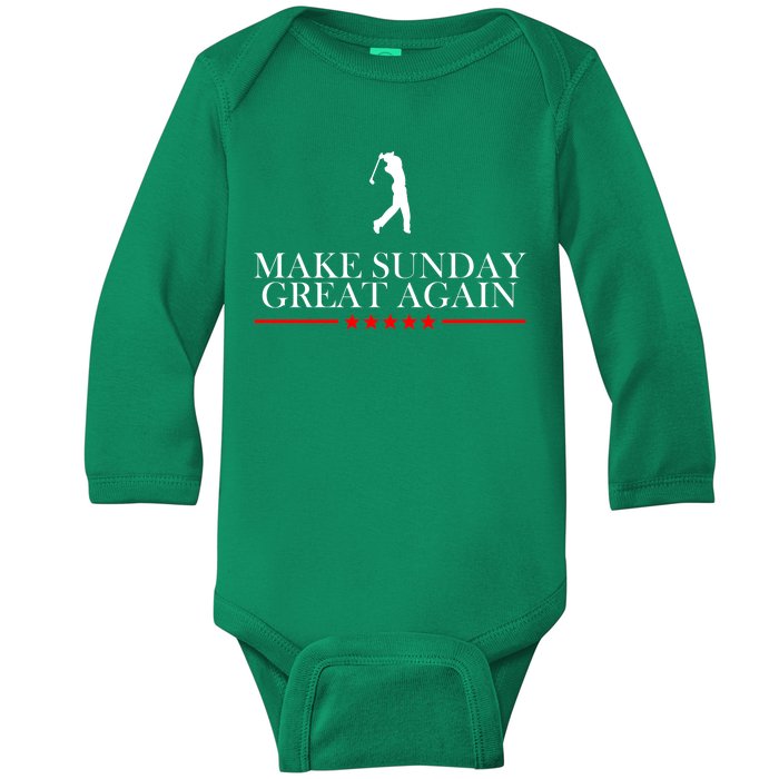 Make Sunday Great Again Golfing Baby Long Sleeve Bodysuit