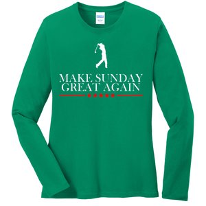 Make Sunday Great Again Golfing Ladies Long Sleeve Shirt