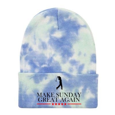 Make Sunday Great Again Golfing Tie Dye 12in Knit Beanie