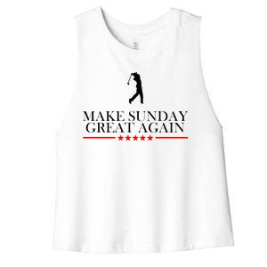 Make Sunday Great Again Golfing Women's Racerback Cropped Tank