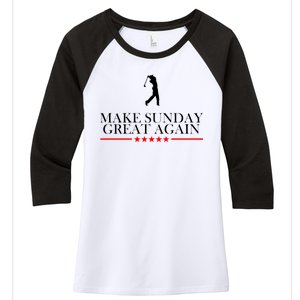 Make Sunday Great Again Golfing Women's Tri-Blend 3/4-Sleeve Raglan Shirt