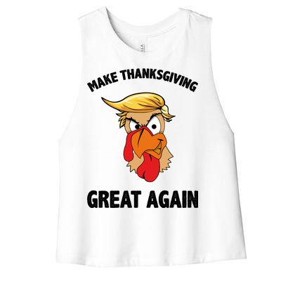 Make Thanksgiving Great Again Donald Trump Women's Racerback Cropped Tank