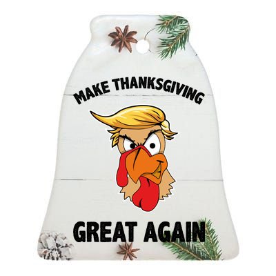 Make Thanksgiving Great Again Donald Trump Ceramic Bell Ornament