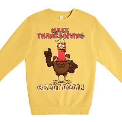 Make Thanksgiving Great Again Trump Turkey Premium Crewneck Sweatshirt