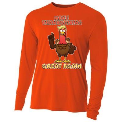 Make Thanksgiving Great Again Trump Turkey Cooling Performance Long Sleeve Crew