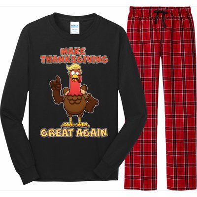 Make Thanksgiving Great Again Trump Turkey Long Sleeve Pajama Set