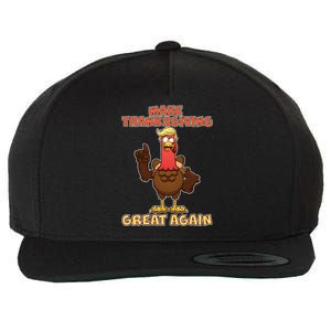 Make Thanksgiving Great Again Trump Turkey Wool Snapback Cap