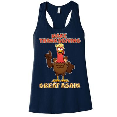 Make Thanksgiving Great Again Trump Turkey Women's Racerback Tank