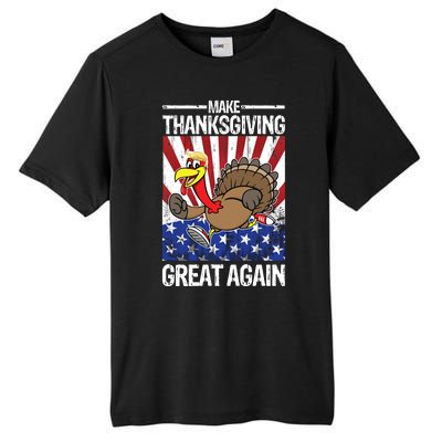 Make Thanksgiving Great Again Turkey Tall Fusion ChromaSoft Performance T-Shirt