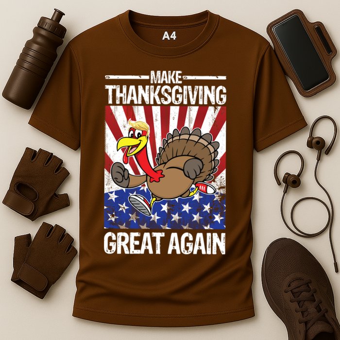 Make Thanksgiving Great Again Turkey Cooling Performance Crew T-Shirt