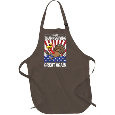 Make Thanksgiving Great Again Turkey Full-Length Apron With Pockets