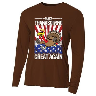 Make Thanksgiving Great Again Turkey Cooling Performance Long Sleeve Crew