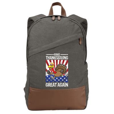 Make Thanksgiving Great Again Turkey Cotton Canvas Backpack