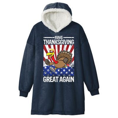 Make Thanksgiving Great Again Turkey Hooded Wearable Blanket