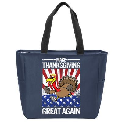 Make Thanksgiving Great Again Turkey Zip Tote Bag