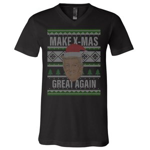 Make X-Mas Great Again Ugly Christmas V-Neck T-Shirt